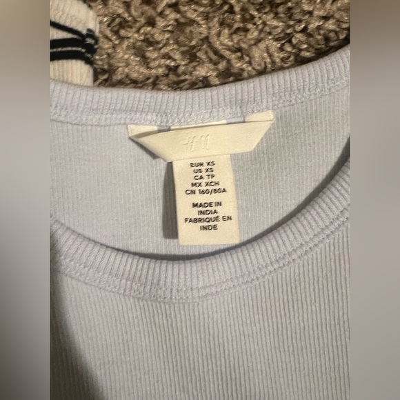 2 in 1. Tank crop tops. Black & white stripper + solid sky blue. 🩵🤍🖤 - Picture 8 of 9